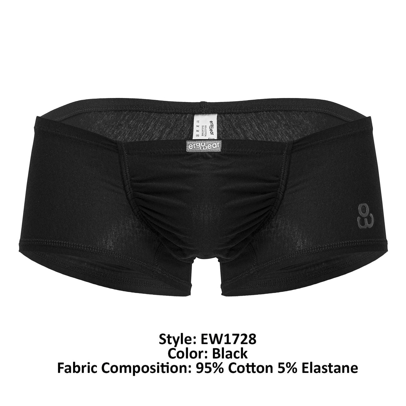 ErgoWear EW1728 FEEL GR8 Cotton Trunks Color Black - DealByEthan.gay loves ErgoWear