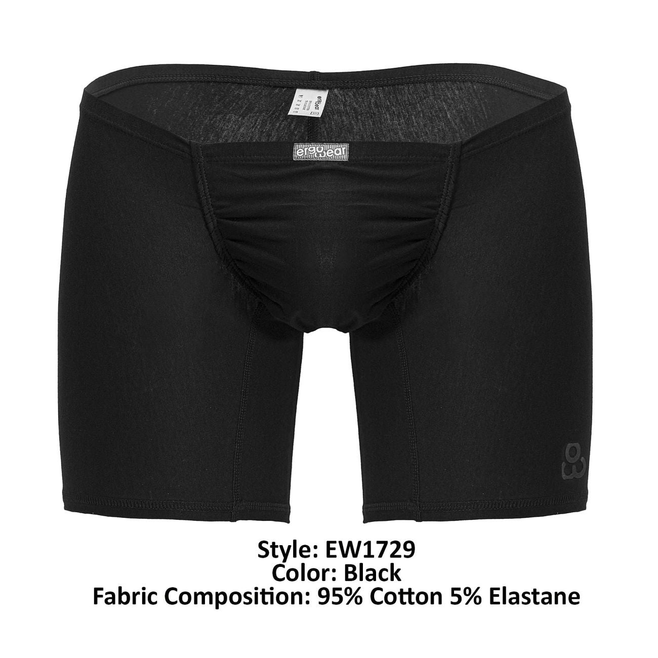 ErgoWear EW1729 FEEL GR8 Cotton Boxer Briefs Color Black - DealByEthan.gay loves ErgoWear