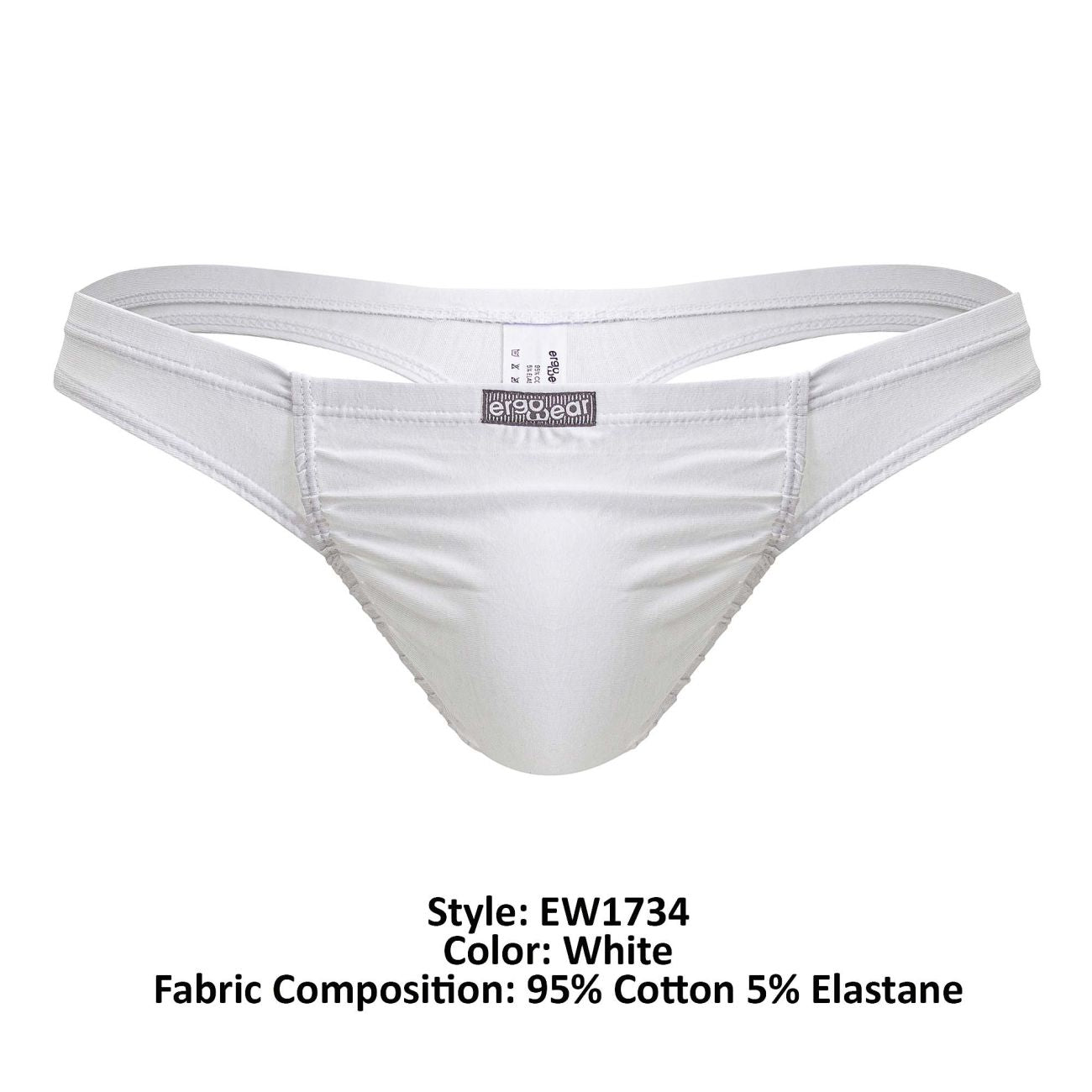 ErgoWear EW1734 FEEL GR8 Cotton Thongs Color White - DealByEthan.gay loves ErgoWear