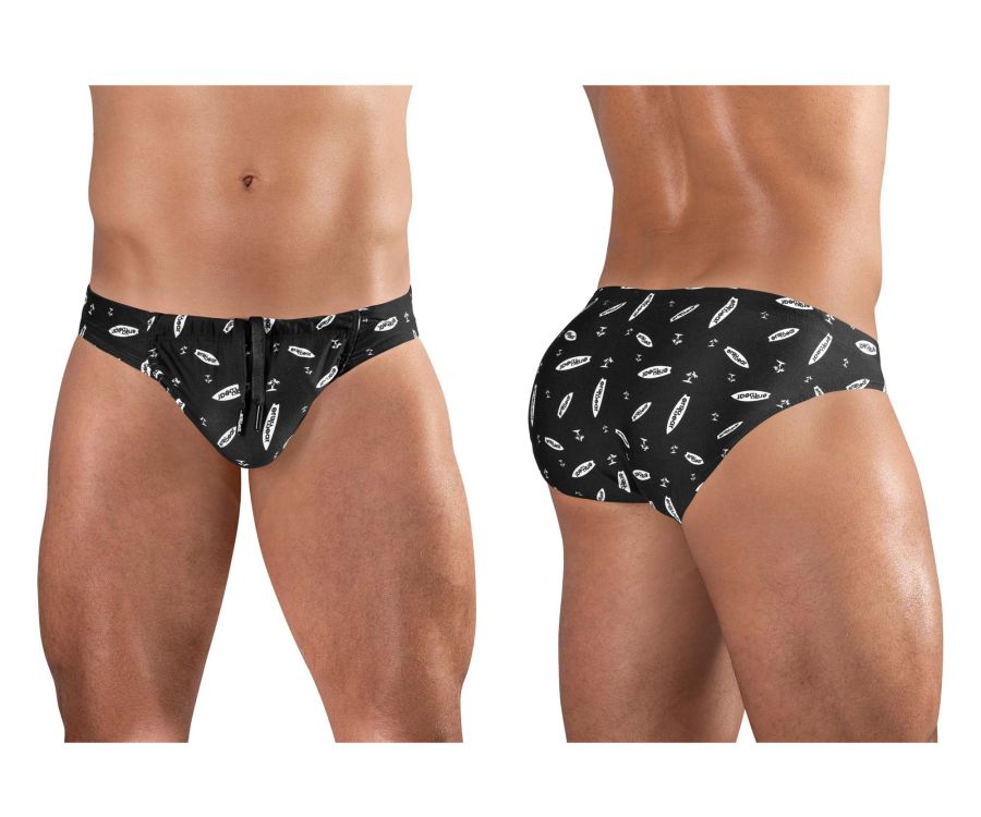 ErgoWear EW1763 FEEL SW Swim Briefs Color Black-White - DealByEthan.gay loves ErgoWear