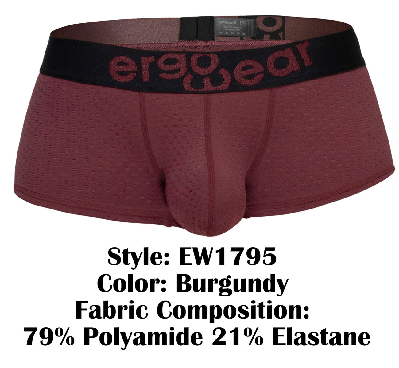 ErgoWear EW1795 MAX FLOW Trunks Color Burgundy - DealByEthan.gay loves ErgoWear