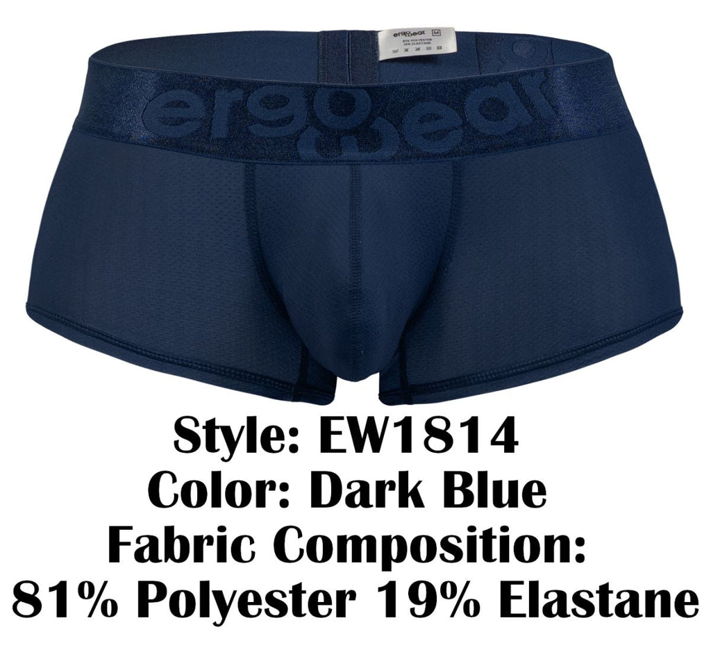 Dark blue ergo wear ew1814 max bold se ergonomic briefs with stretchy waistband and subtle embossed logo