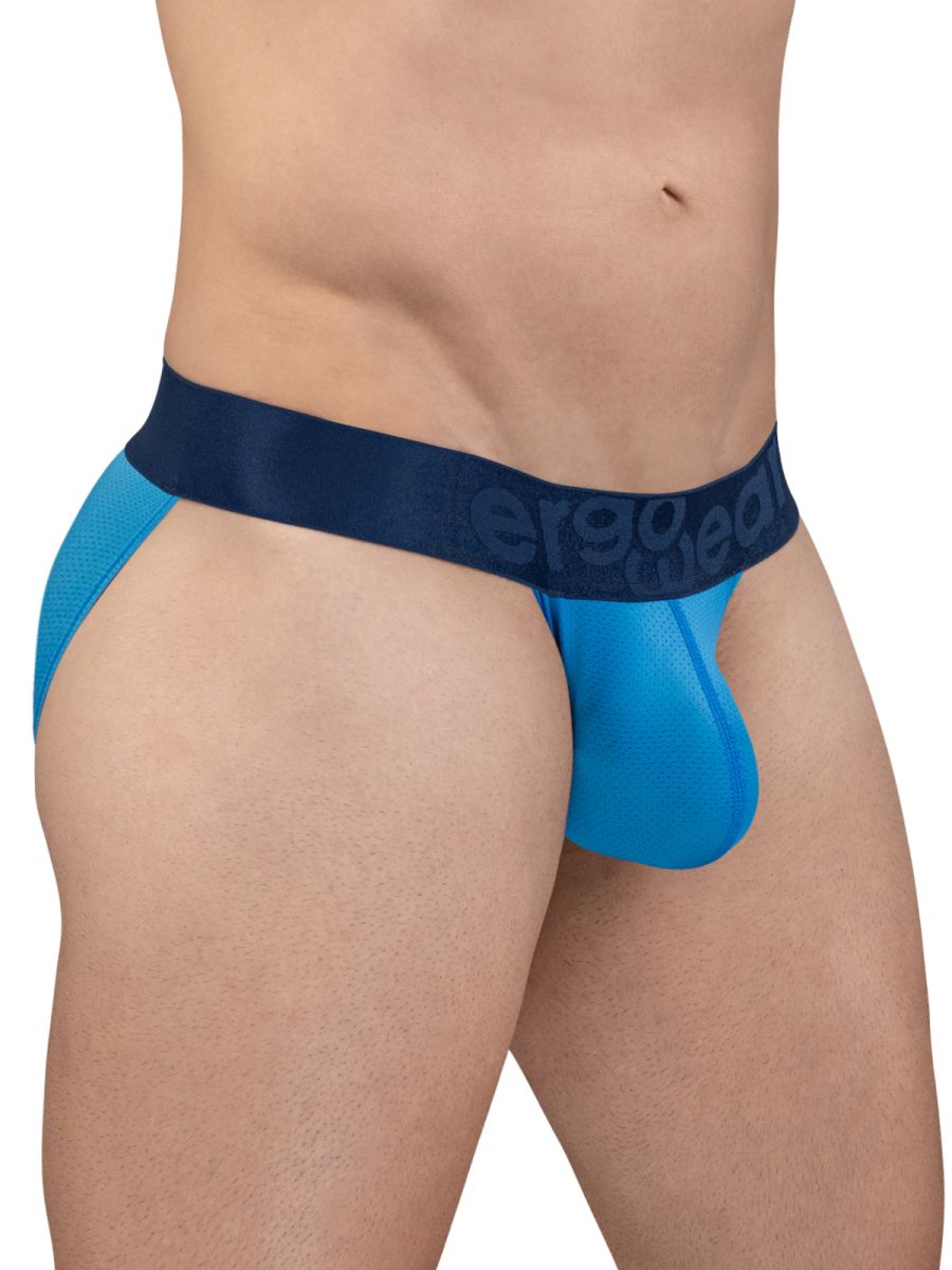 Blue ergo wear ergonomic briefs with dark blue waistband in river blue color for comfortable everyday wear