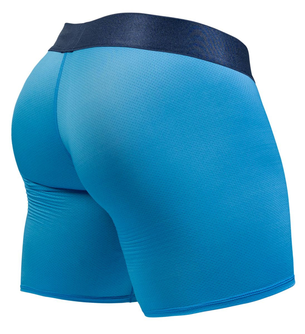 ErgoWear ew1823 max bold se boxer briefs in river blue with a dark navy waistband for athletic comfort