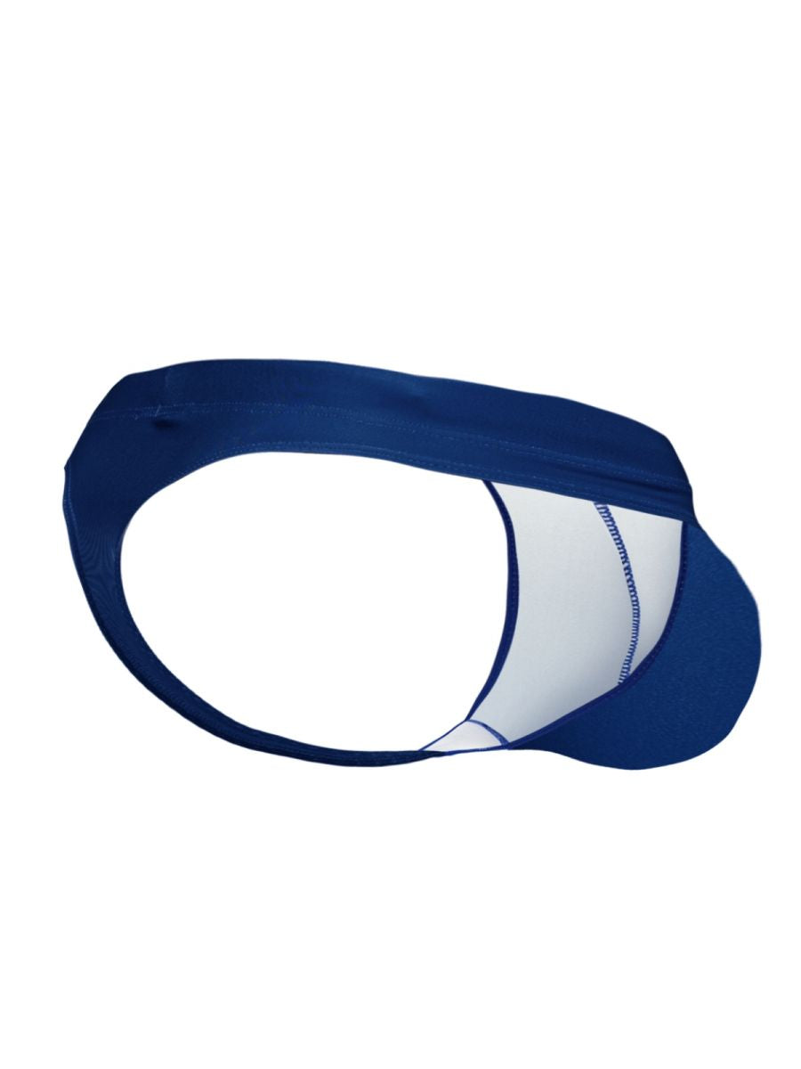 Navy blue and white ergo wear ew1832 x4d swim thongs with a sleek form-fitting design for athletic use