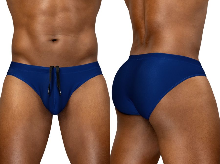 Ergowear ew1833 x4d sw navy blue swim trunks with black drawstring ties for comfortable beachwear