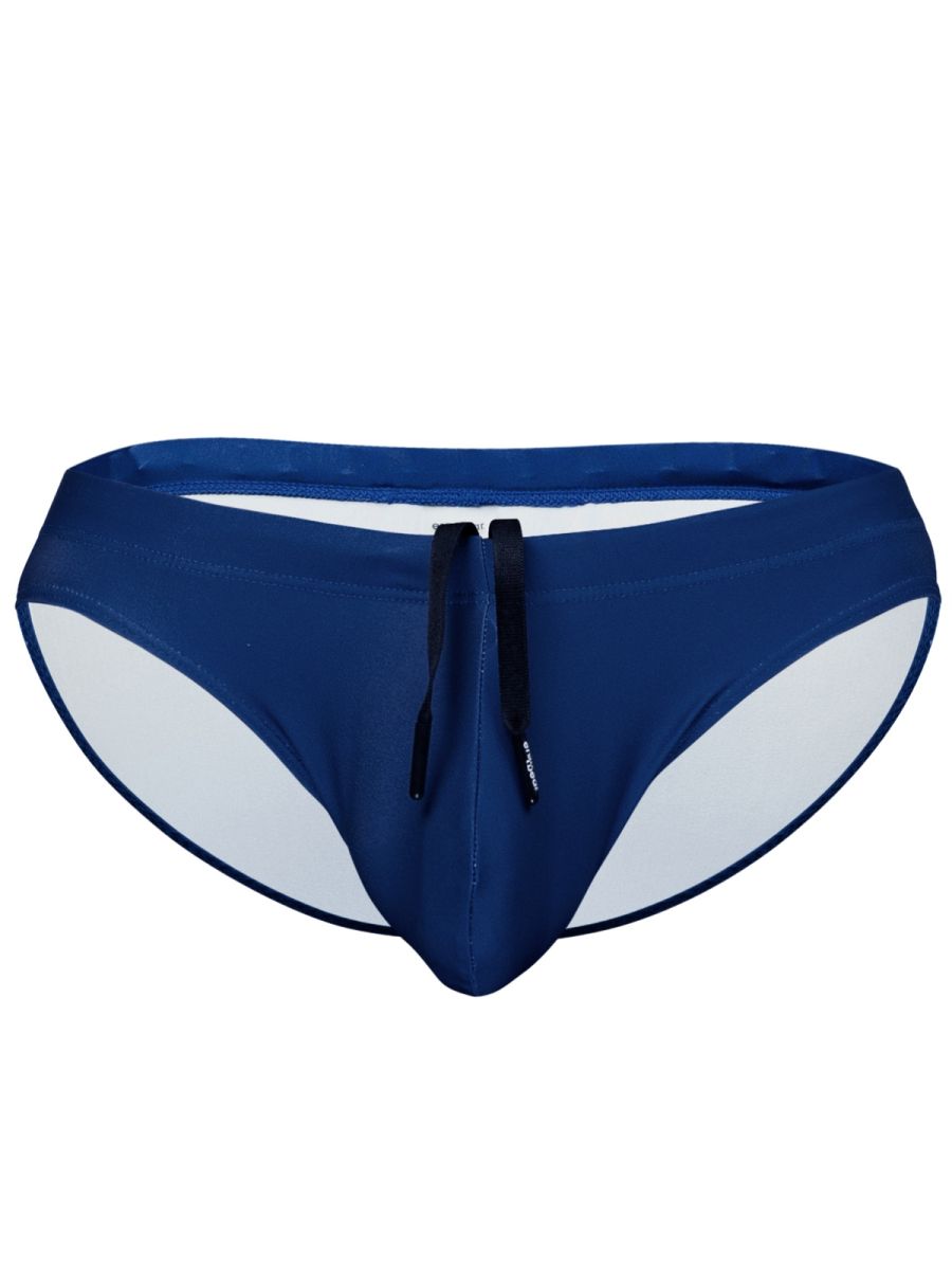 Navy blue and white ErgoWear EW1833 X4D SW swim bikini with drawstring waistband for comfortable beachwear