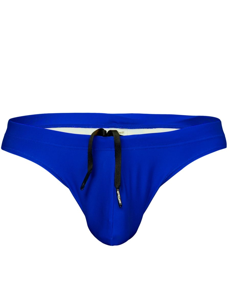 Vibrant royal blue ergoWear EW1834 X4D SW swim thongs with black drawstring and subtle brand tag color skydiver