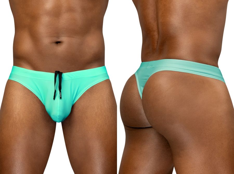Ergowear ew1836 x4d aqua swim thongs with form-fitting design and black drawstring front for comfortable swimwear