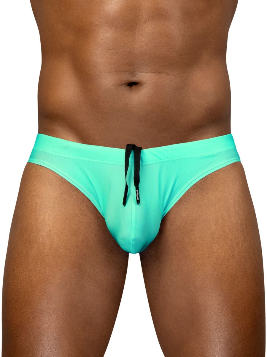 ErgoWear ew1836 x4d sw turquoise swim thongs with black drawstring designed for comfort and style in aqua color