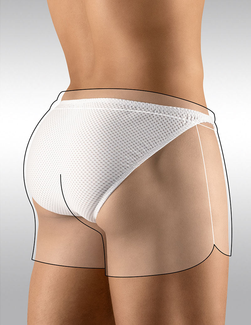 Ergowear Built In Feel Bikini Mesh Underwear GYM Shorts White EW1066 EGSFS9W Size M