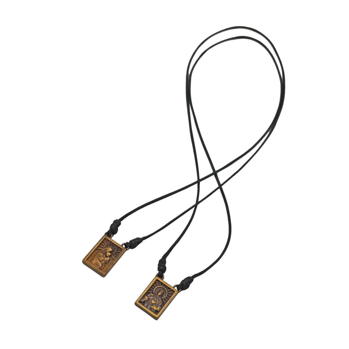 Escapulario CA-RIO-CA con cordón y colgante en 5 colores: negro, plateado, oro vintage, dorado, grafito - Escapulario - Collar - Joyería masculina