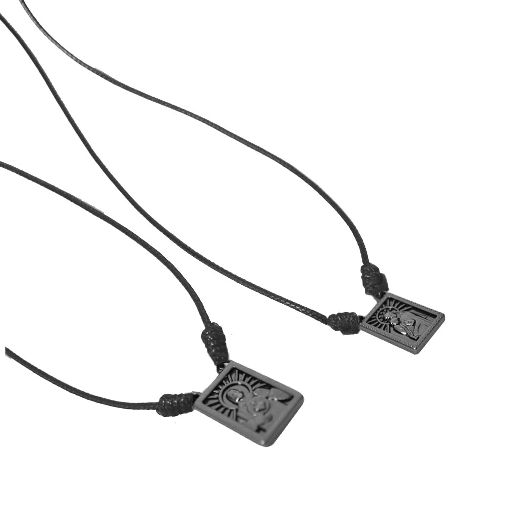 Male Scapular with Cord in 5 colors of Pendant Black, Silver, Vintage Gold, Gold, Graphite Scapular  - Men's Necklace - Male Jewelry