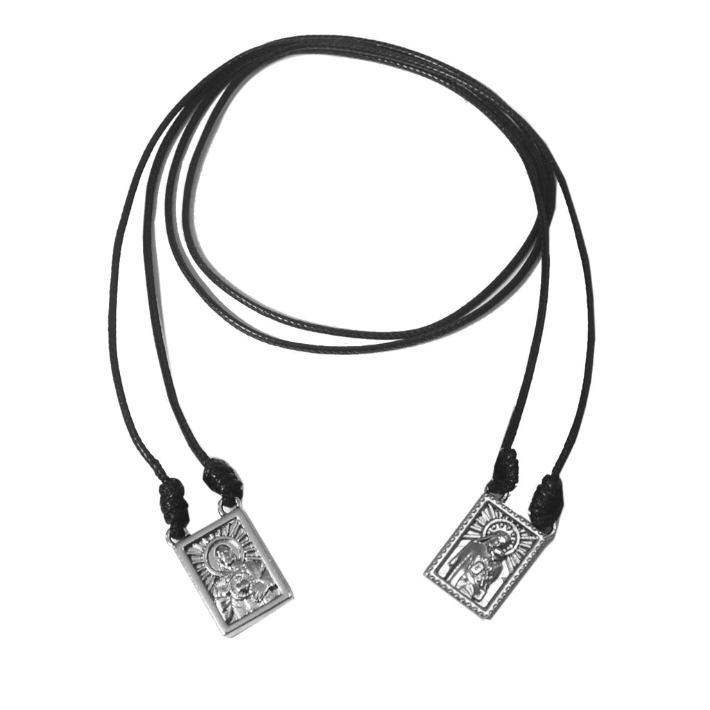 Männliches Skapulier mit Kordel in 5 Farben des Anhängers Schwarz, Silber, Vintage Gold, Gold, Graphit Skapulier - Herrenhalskette - Männerschmuck