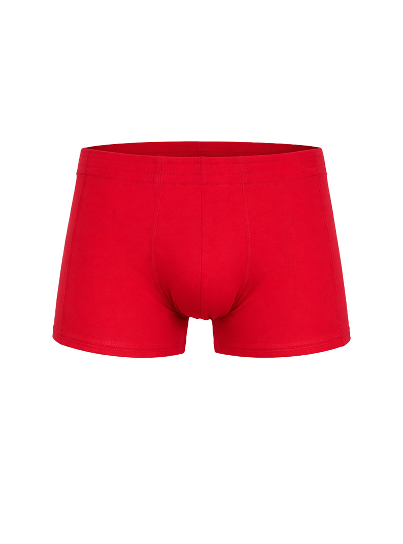 Bright red essential trunk men’s briefs with smooth texture classic cut and elastic waistband for everyday comfort