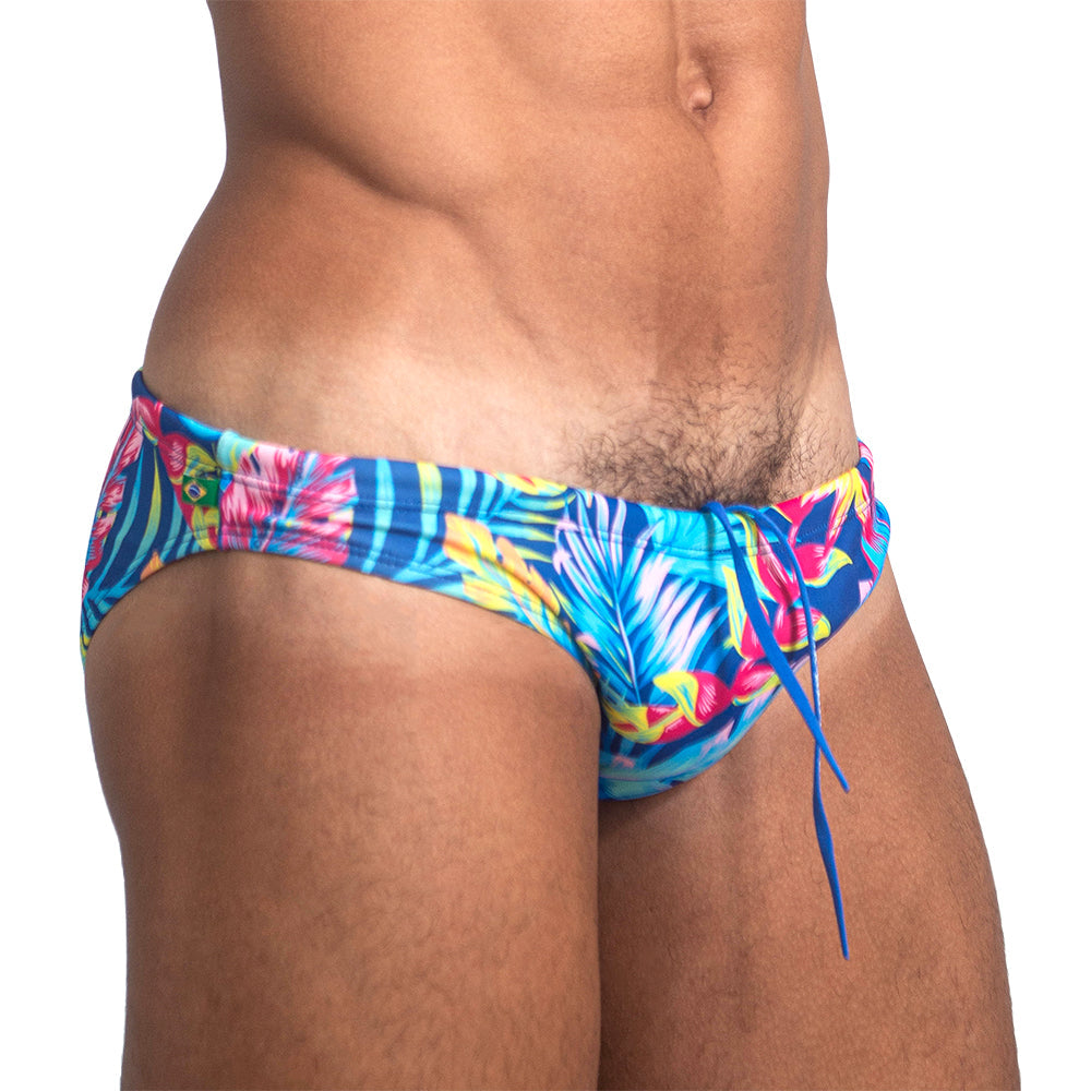 Leme Floral Print Sunga,  Men's Designer Swimwear