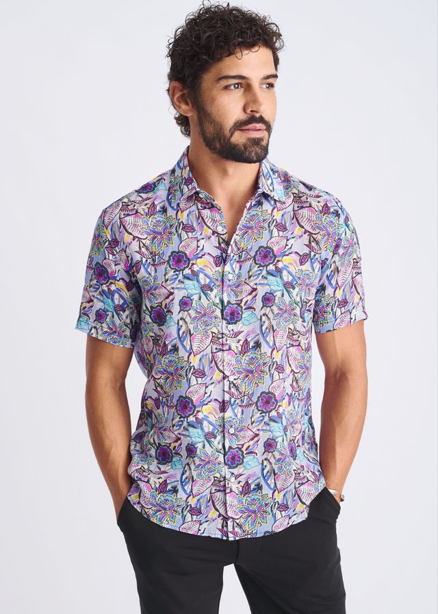 FLORAL LIGHTWEIGHT LINEN TENCEL S/S SHIRT - DealByEthan.gay loves POSTMARC