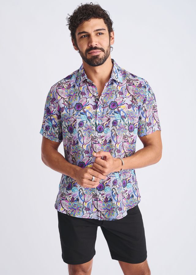 FLORAL LIGHTWEIGHT LINEN TENCEL S/S SHIRT - DealByEthan.gay loves POSTMARC