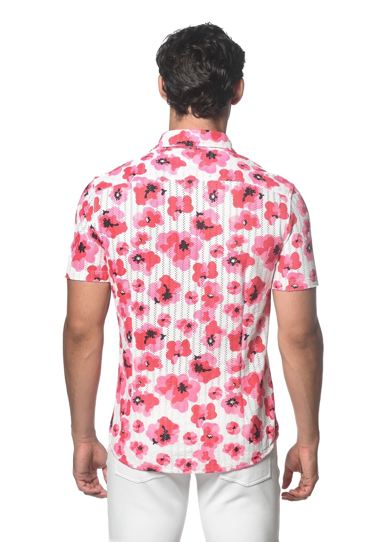 FLORAL PRINT OPEN KNIT SHIRT - DealByEthan.gay loves ST33LE