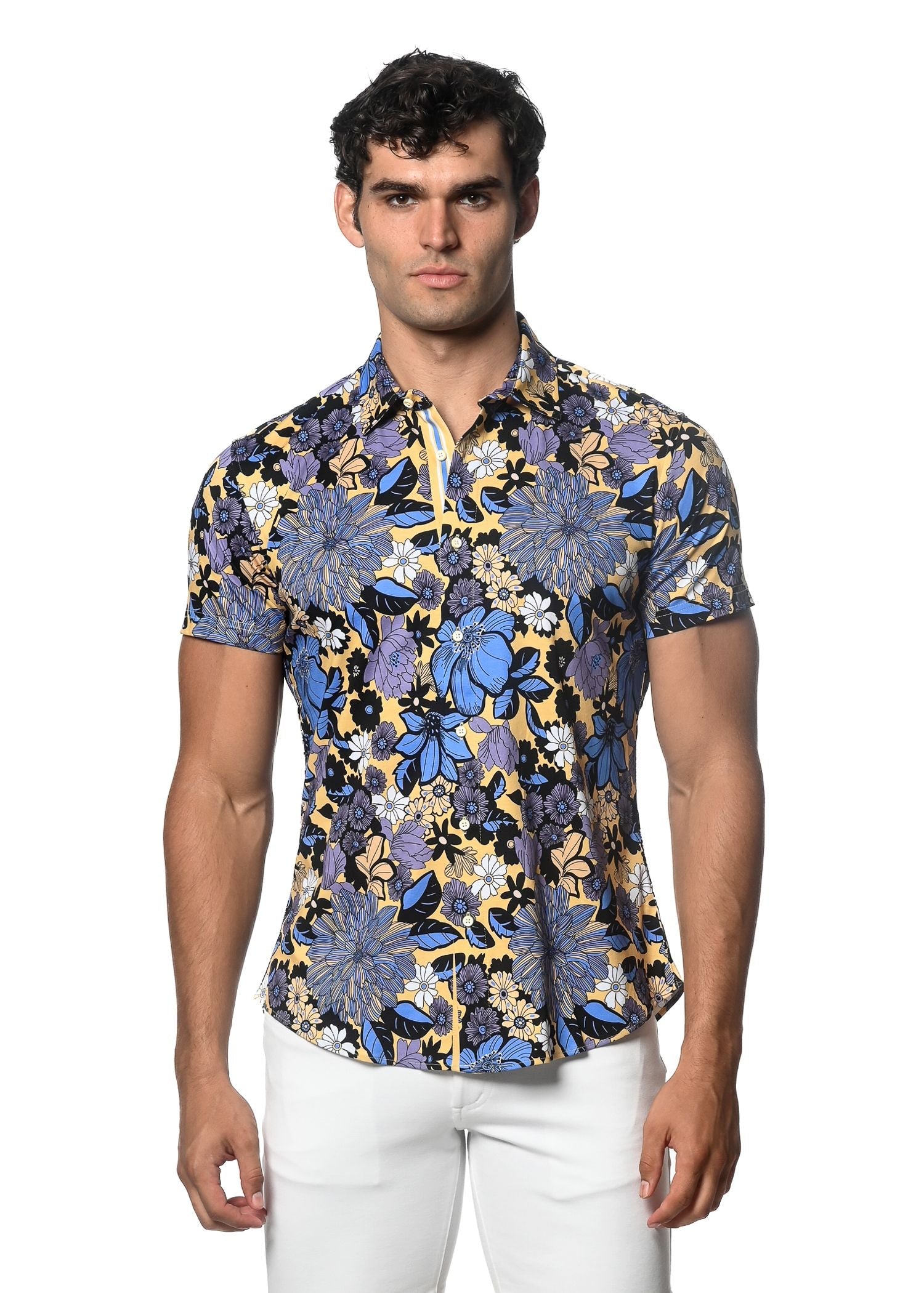 FLORAL PRINT STRETCH KNIT SHIRT - DealByEthan.gay loves ST33LE