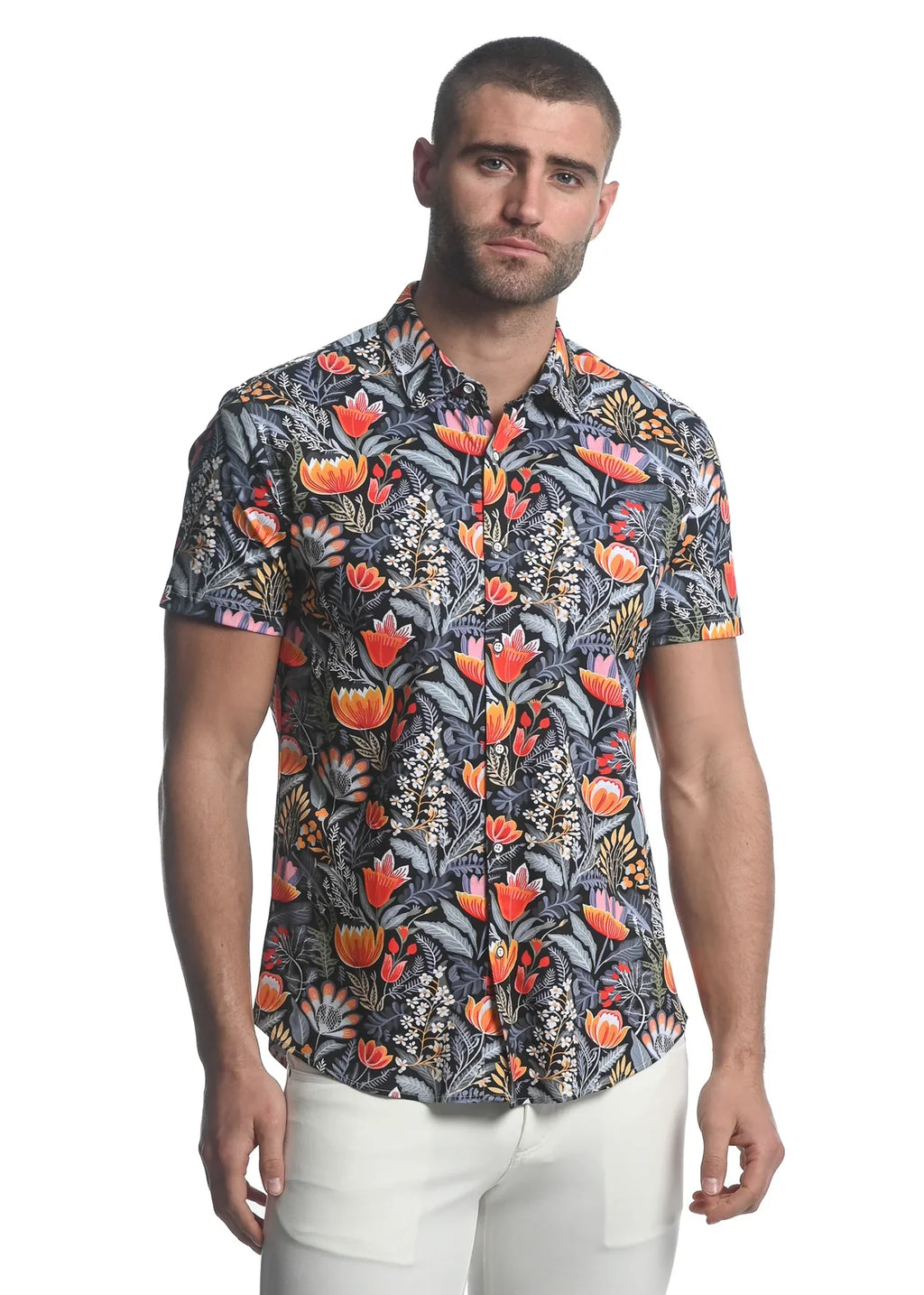 FLORAL STRETCH KNIT SHIRT - DealByEthan.gay loves ST33LE