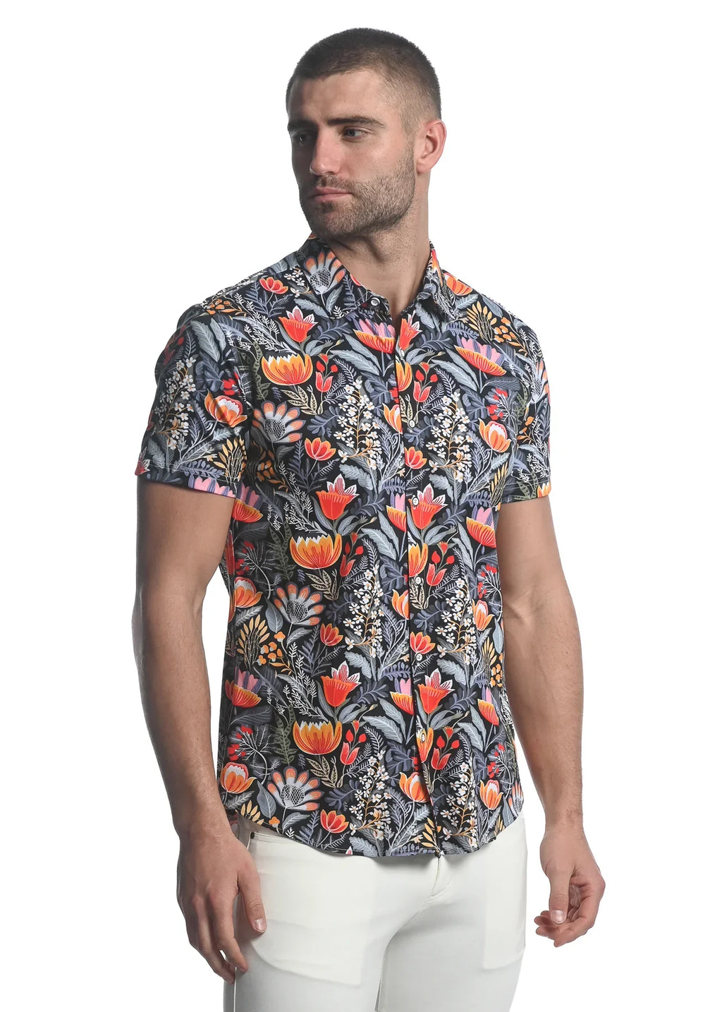 FLORAL STRETCH KNIT SHIRT - DealByEthan.gay loves ST33LE