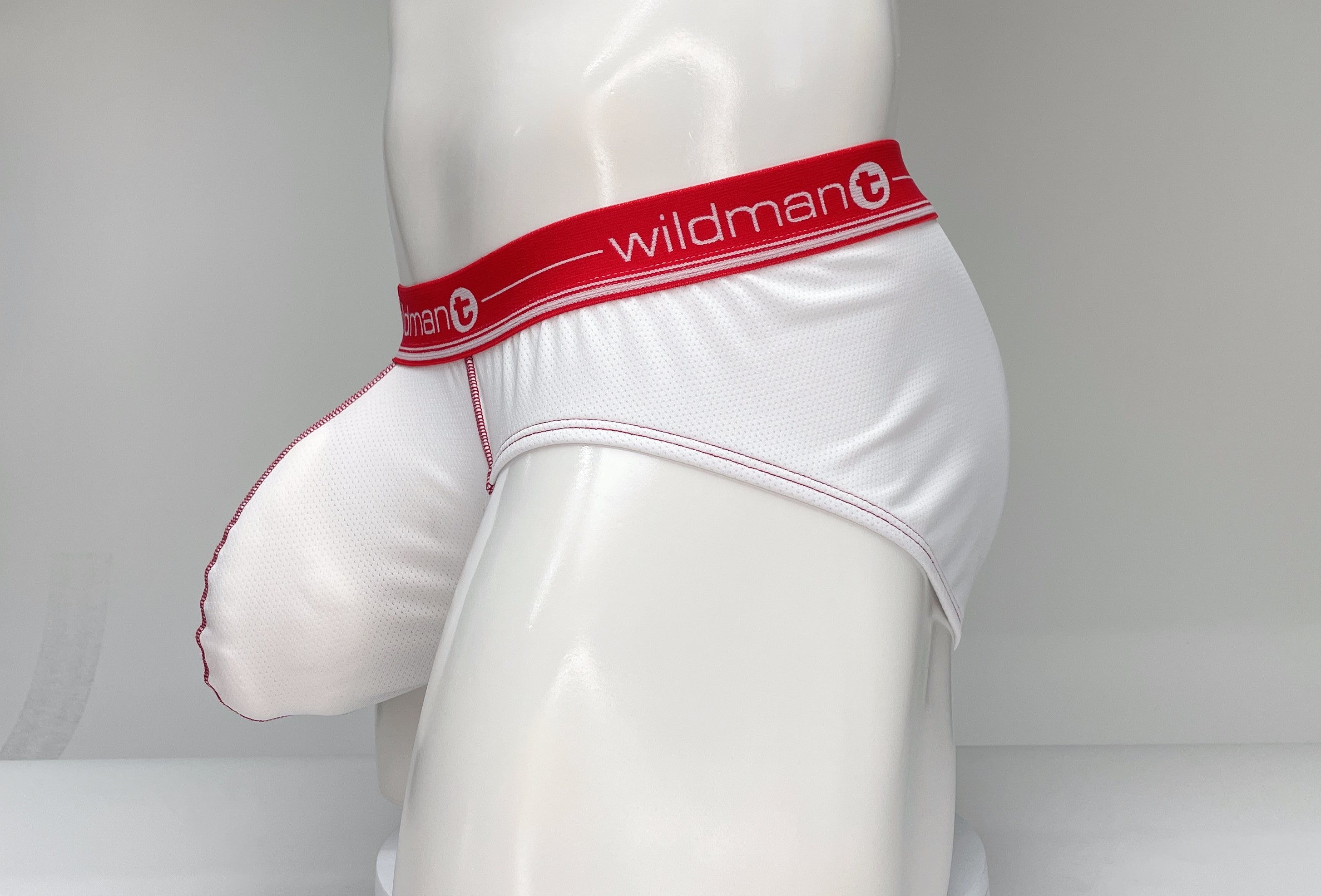 WildmanT Mesh Brief White and Red