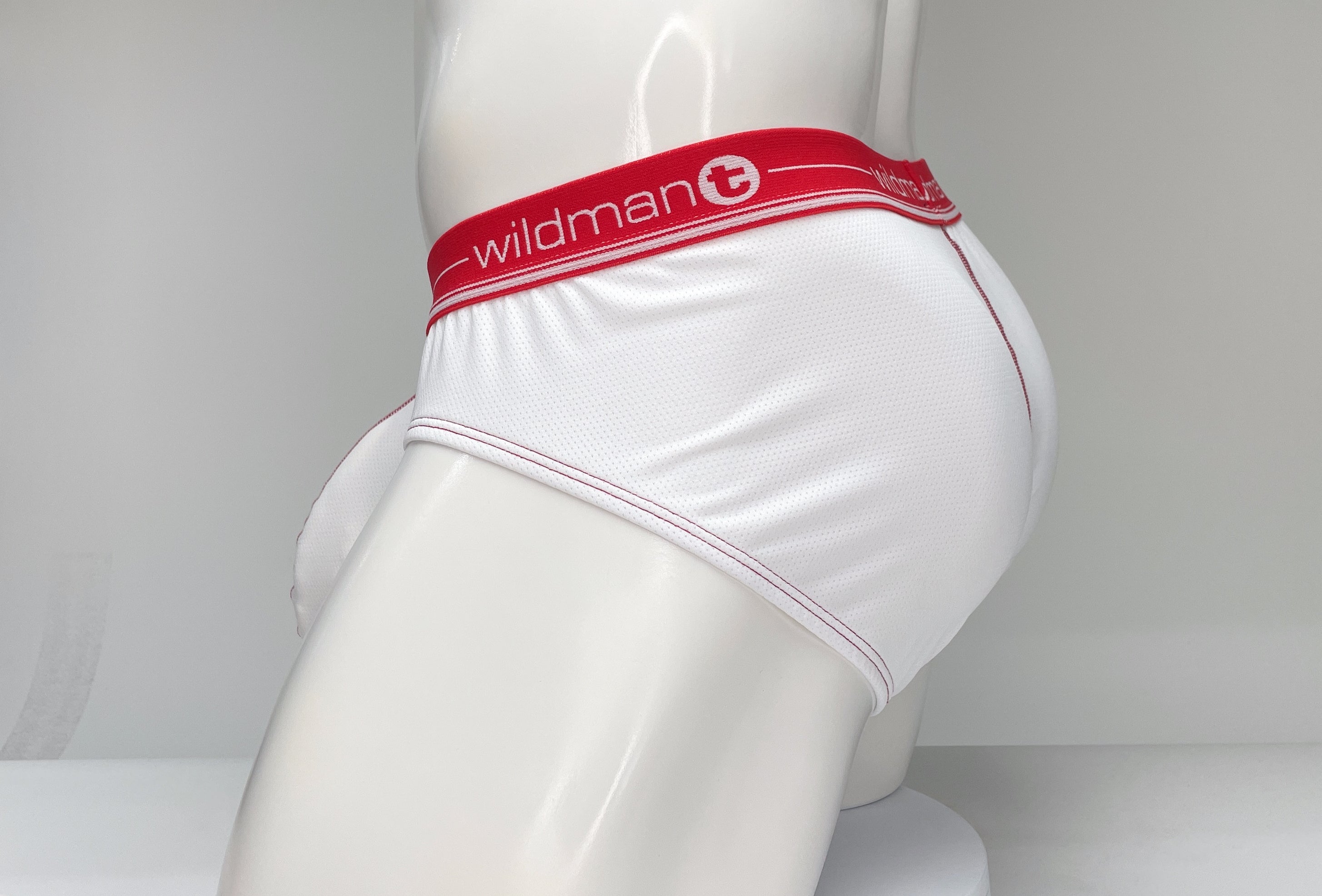 WildmanT Mesh Brief White and Red