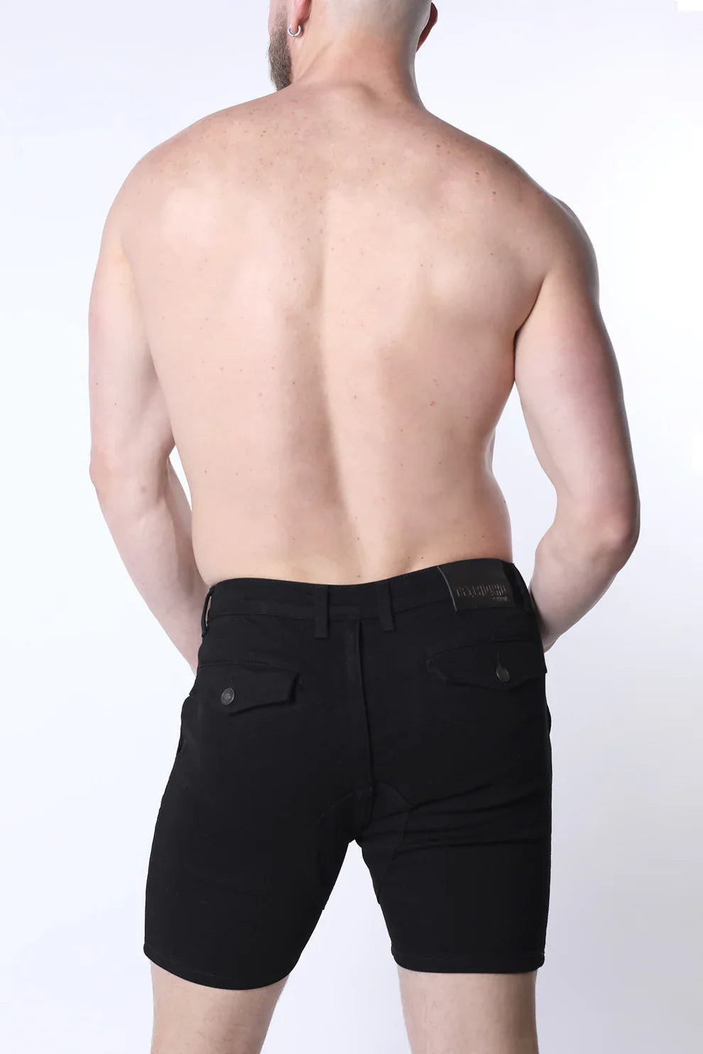 Black denim shorts full court denim zipper short with a sleek modern cut and subtle stitching details