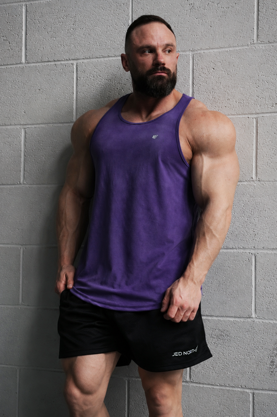 Jed North Men's Fast-Dry Bodybuilding Workout Stringer - Dusted Violet