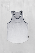 Jed North Men's Fast-Dry Bodybuilding Workout Stringer - Dusted White w/ Navy