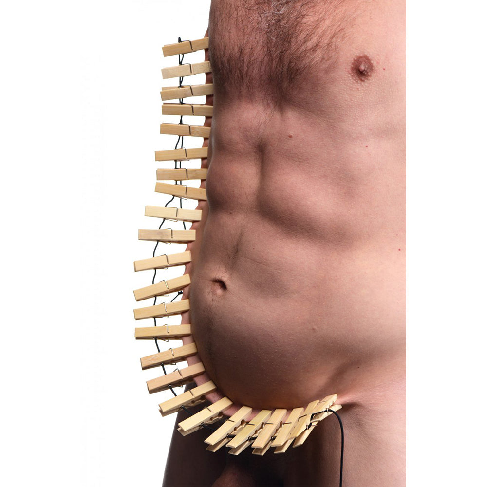Cremallera corporal con pinzas para la ropa de petardo