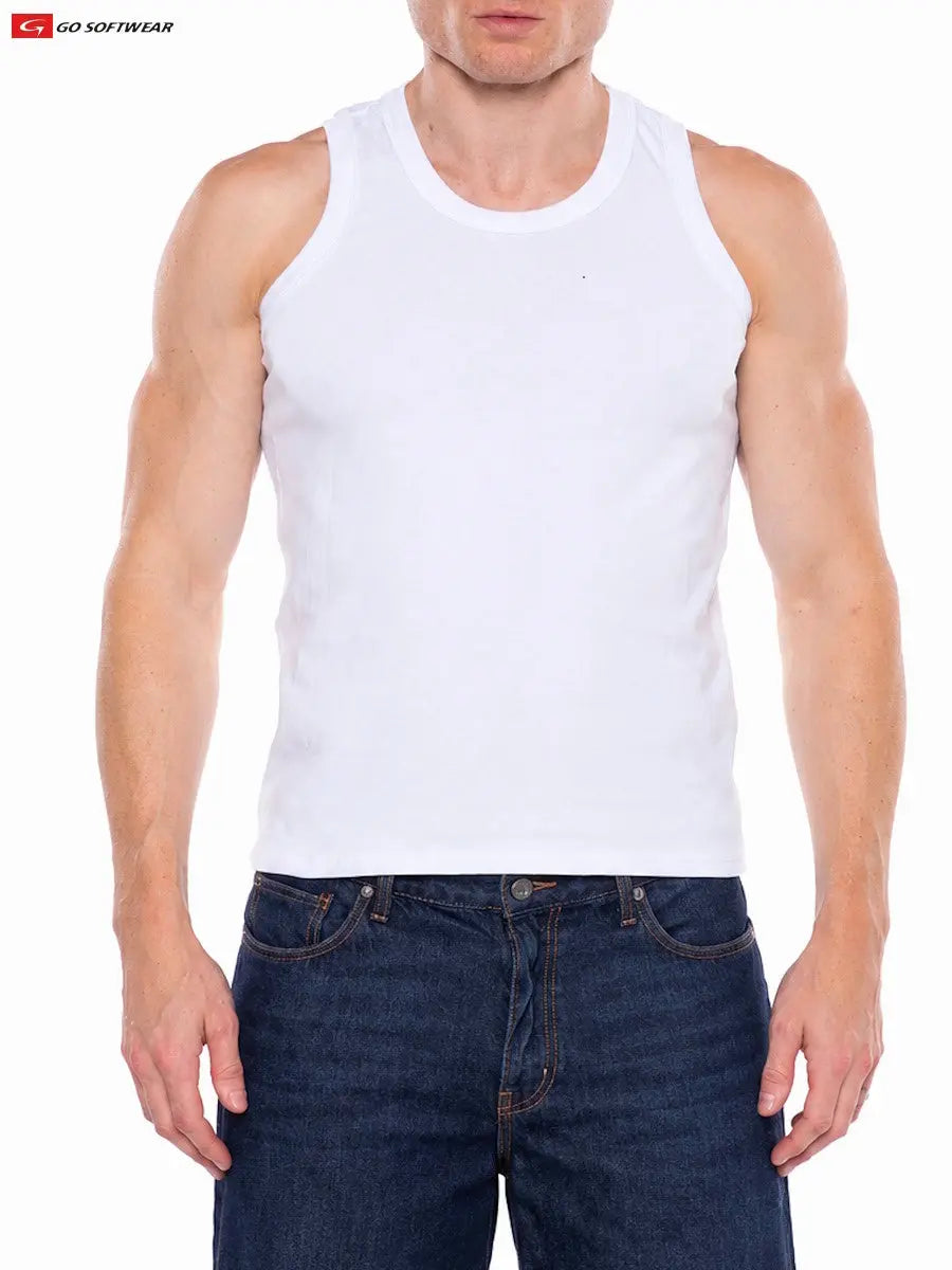 Go Softwear 2735 Men's Body Fit Tank White