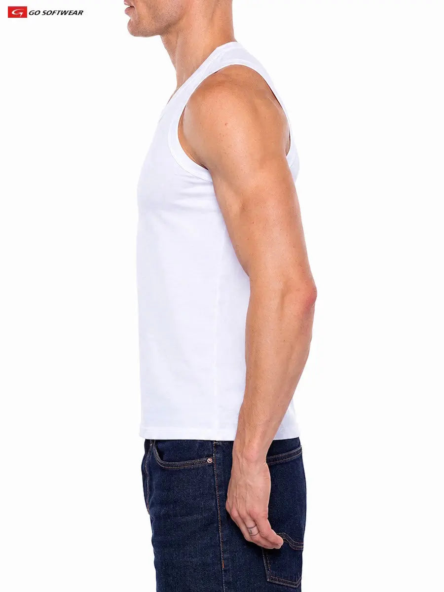 Go Softwear 2735 Men's Body Fit Tank White