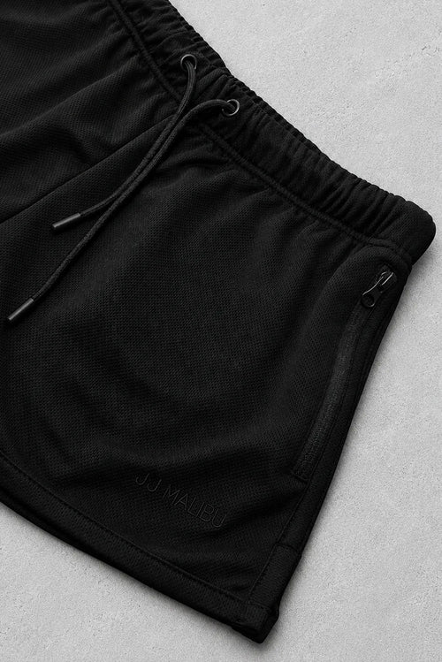 Pantalones cortos de gimnasio de 2" para hombre JJ Malibu For-the-Night con cordón - Totalmente negro