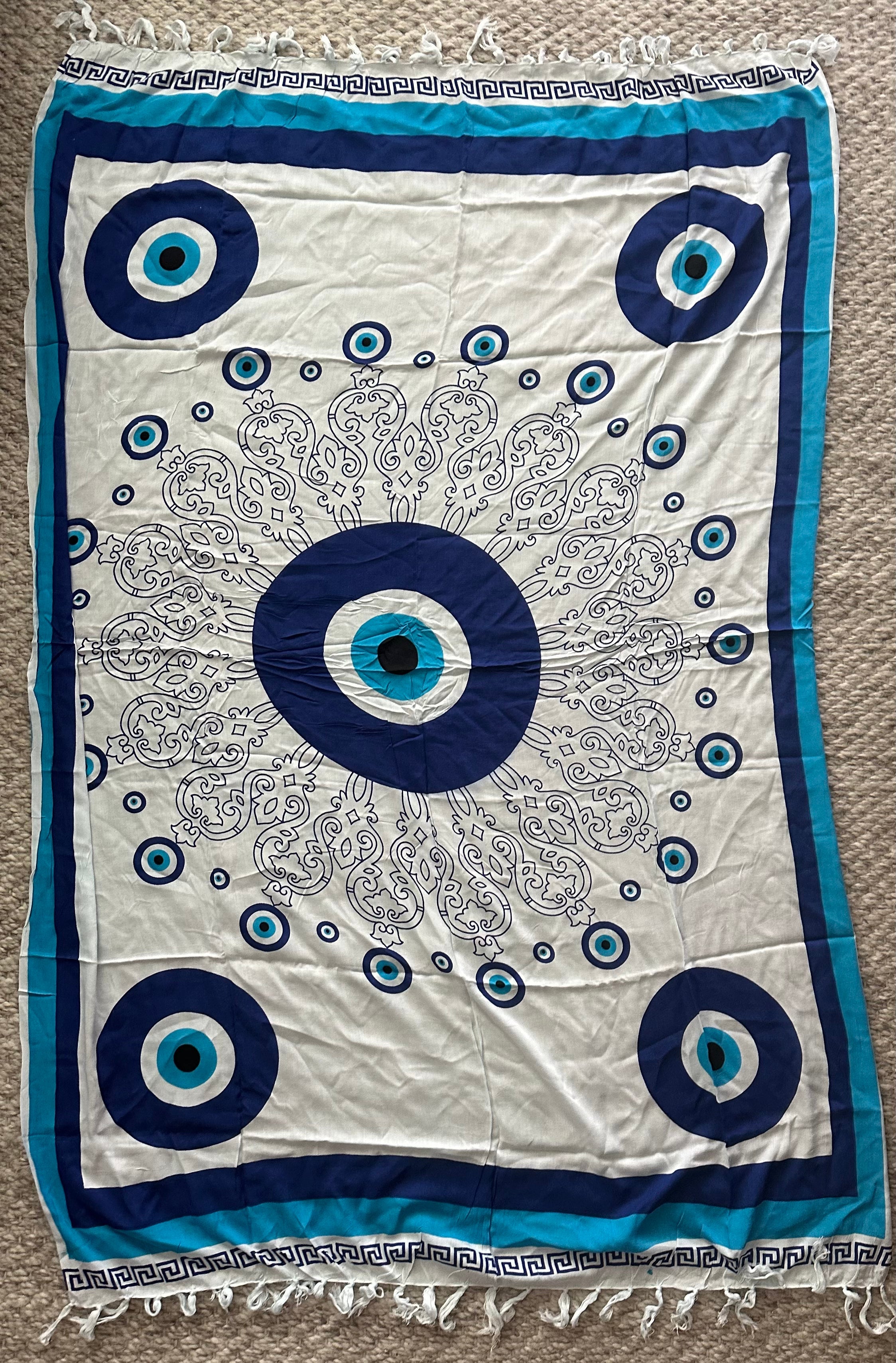 Toalla de playa brasileña Greek Eye Canga (Sarong/Pareo)