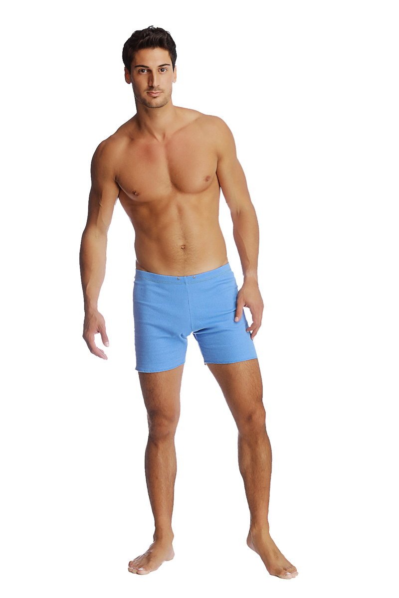 Fusion yoga short ice light blue swim trunks with simple clean design suitable for water and yoga activities
