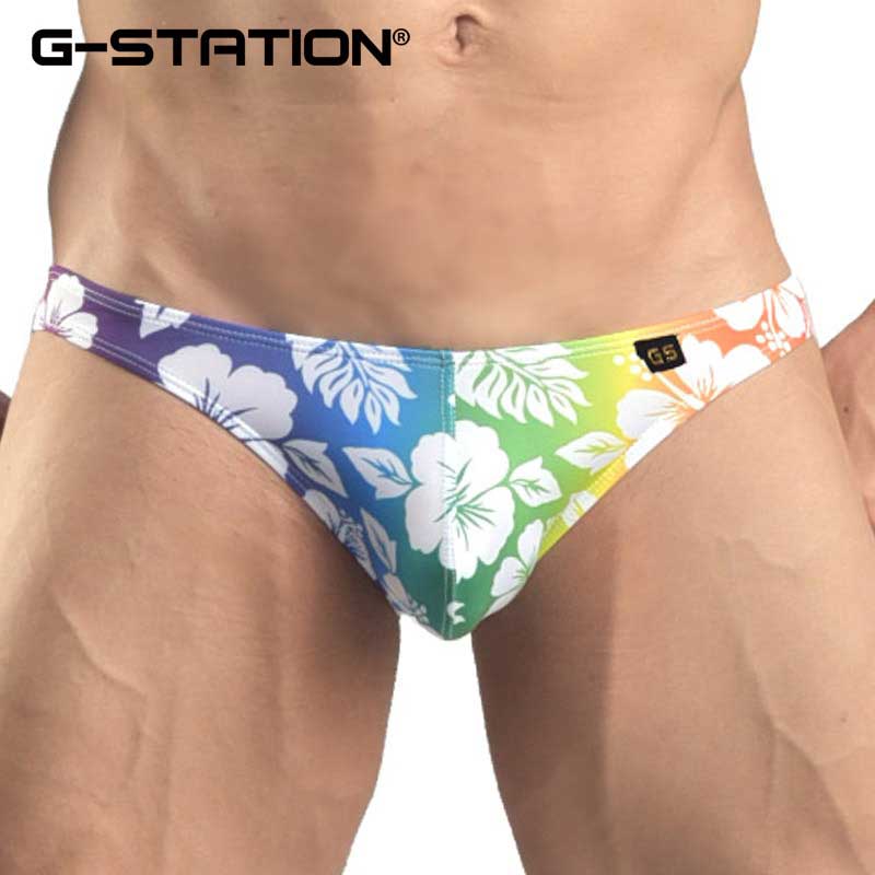 G-Station Hibiscus Bikini Underwear Rainbow 2102XSJ Size M - DealByEthan.gay loves G-Station