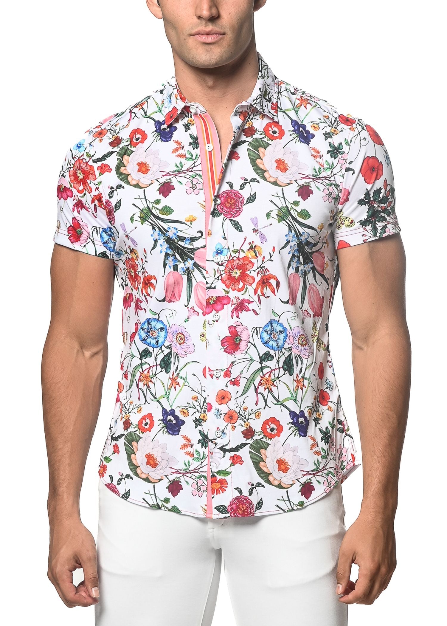 GARDEN PRINT STRETCH KNIT SHIRT - DealByEthan.gay loves ST33LE