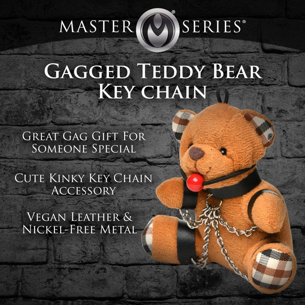 Geknebelter Teddybär Schlüsselanhänger