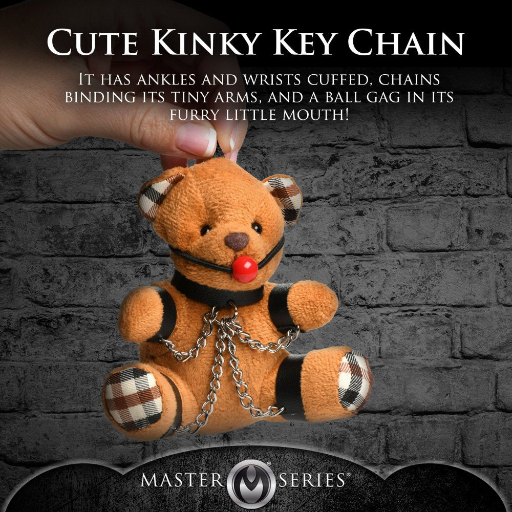 Geknebelter Teddybär Schlüsselanhänger