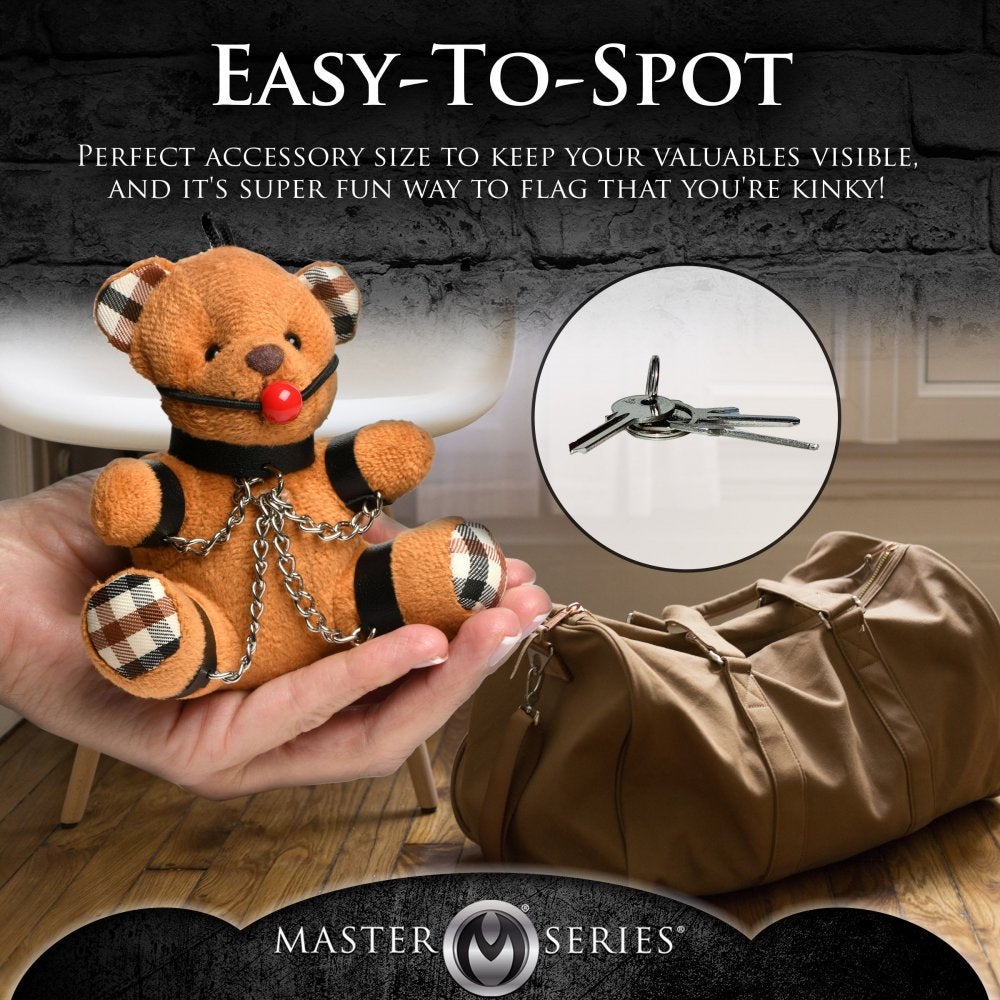 Geknebelter Teddybär Schlüsselanhänger