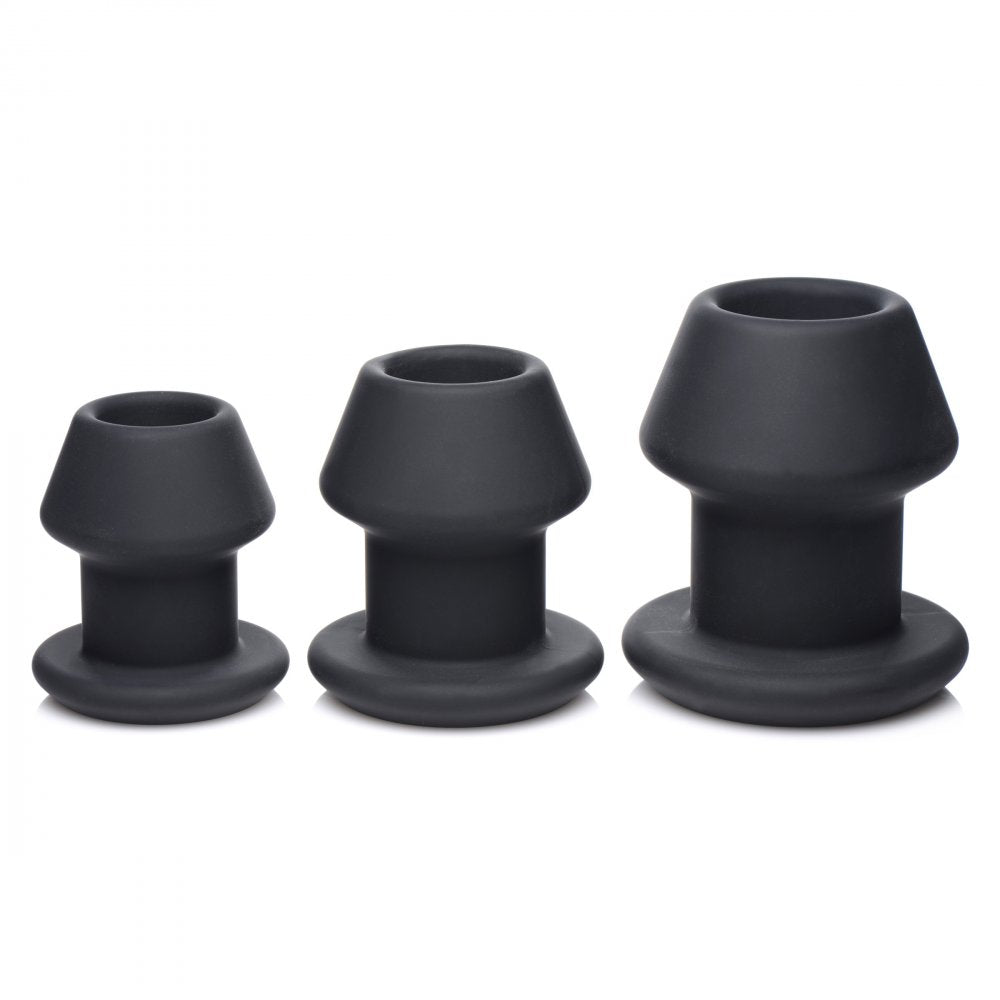 Juego de dilatadores anales de silicona huecos Gape-Grommets de 3 piezas