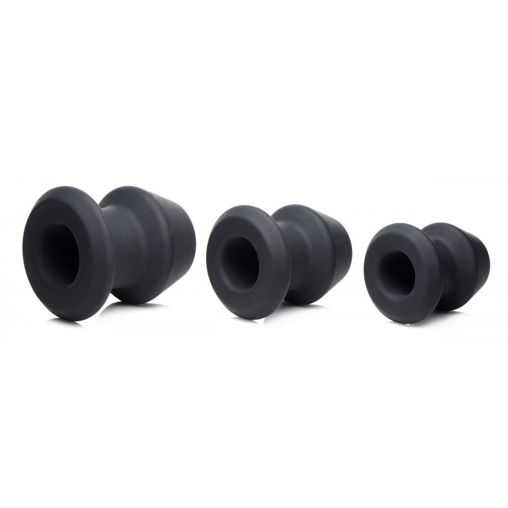 Juego de dilatadores anales de silicona huecos Gape-Grommets de 3 piezas
