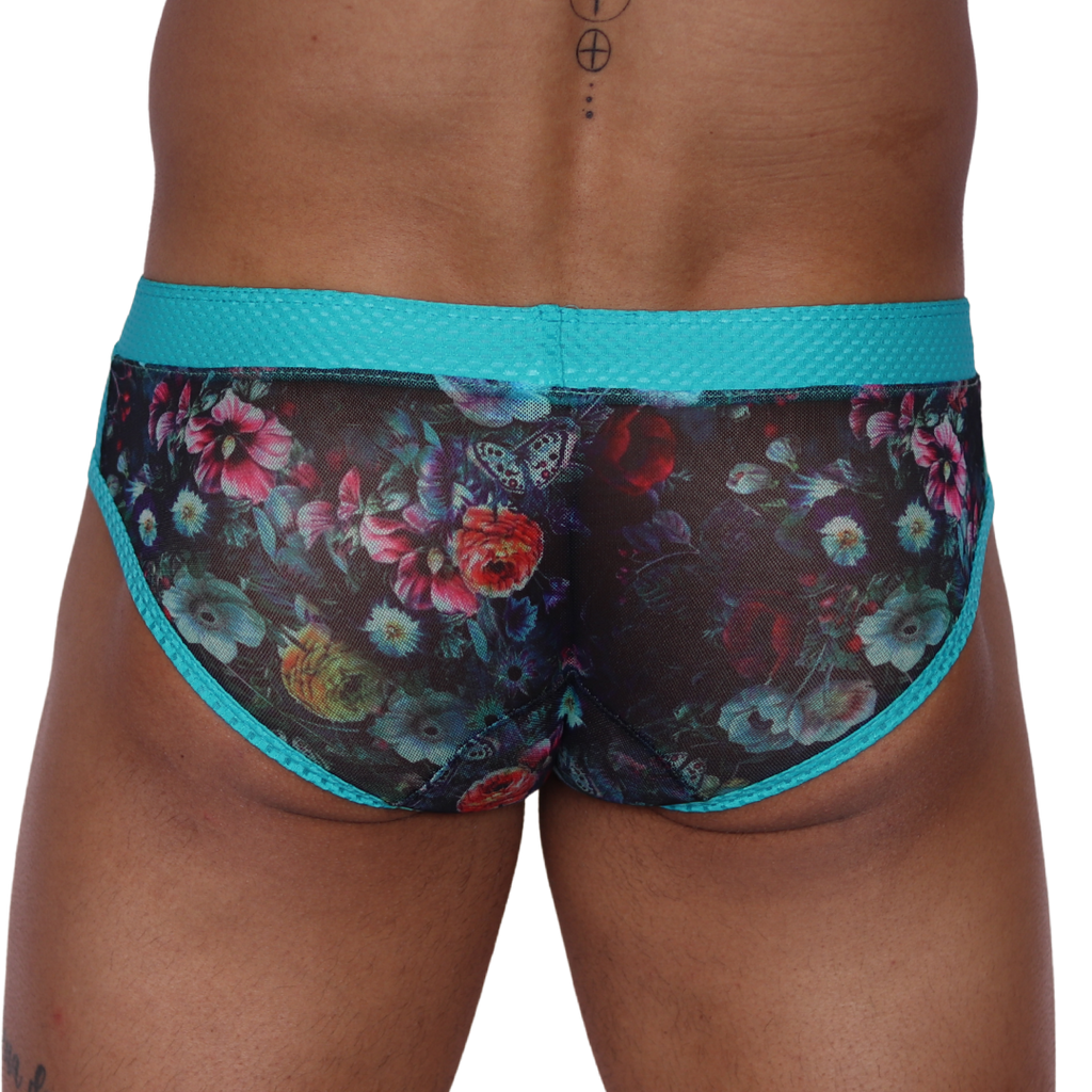 Garden Blue Brief back view by Gigo Underwear