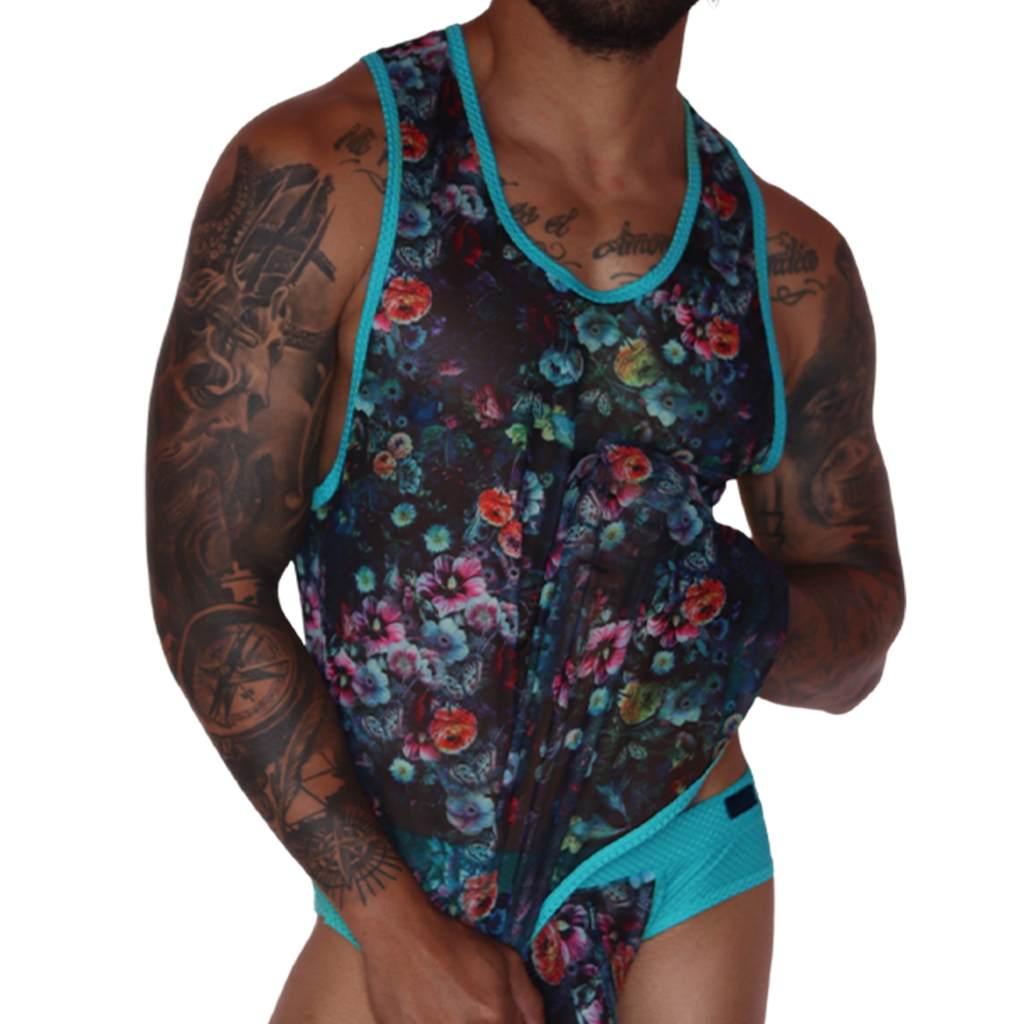 Garden Blue Tank by Gigo Underwear