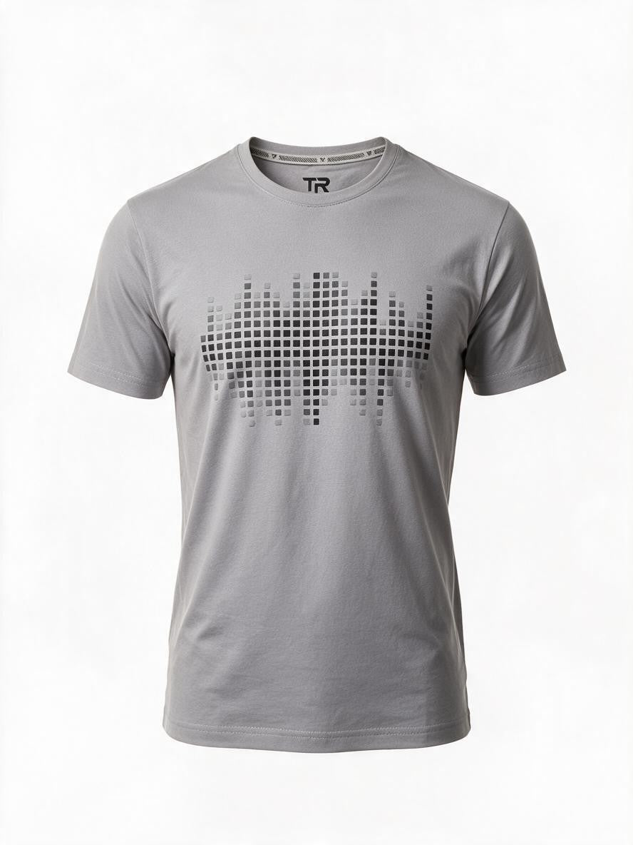 T.R. Premium Herren 3D-Abstract-T-Shirt – Cool Grey