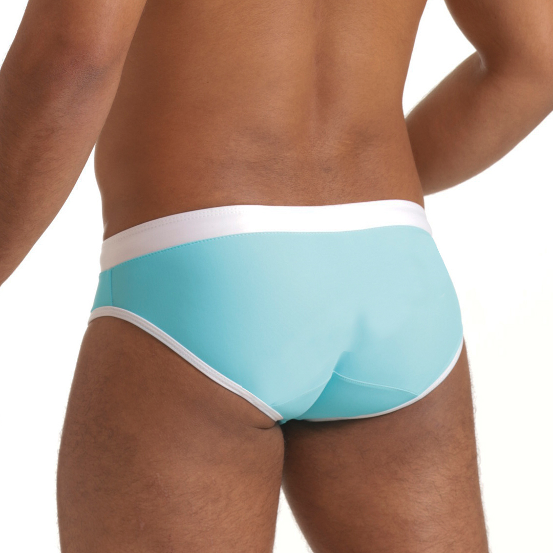 ACTIVE BLUE WHITE SWIM BRIEF - Black swimsuit for men