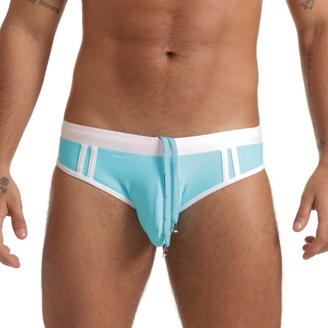 ACTIVE BLUE WHITE SWIM BRIEF - Black swimsuit for men