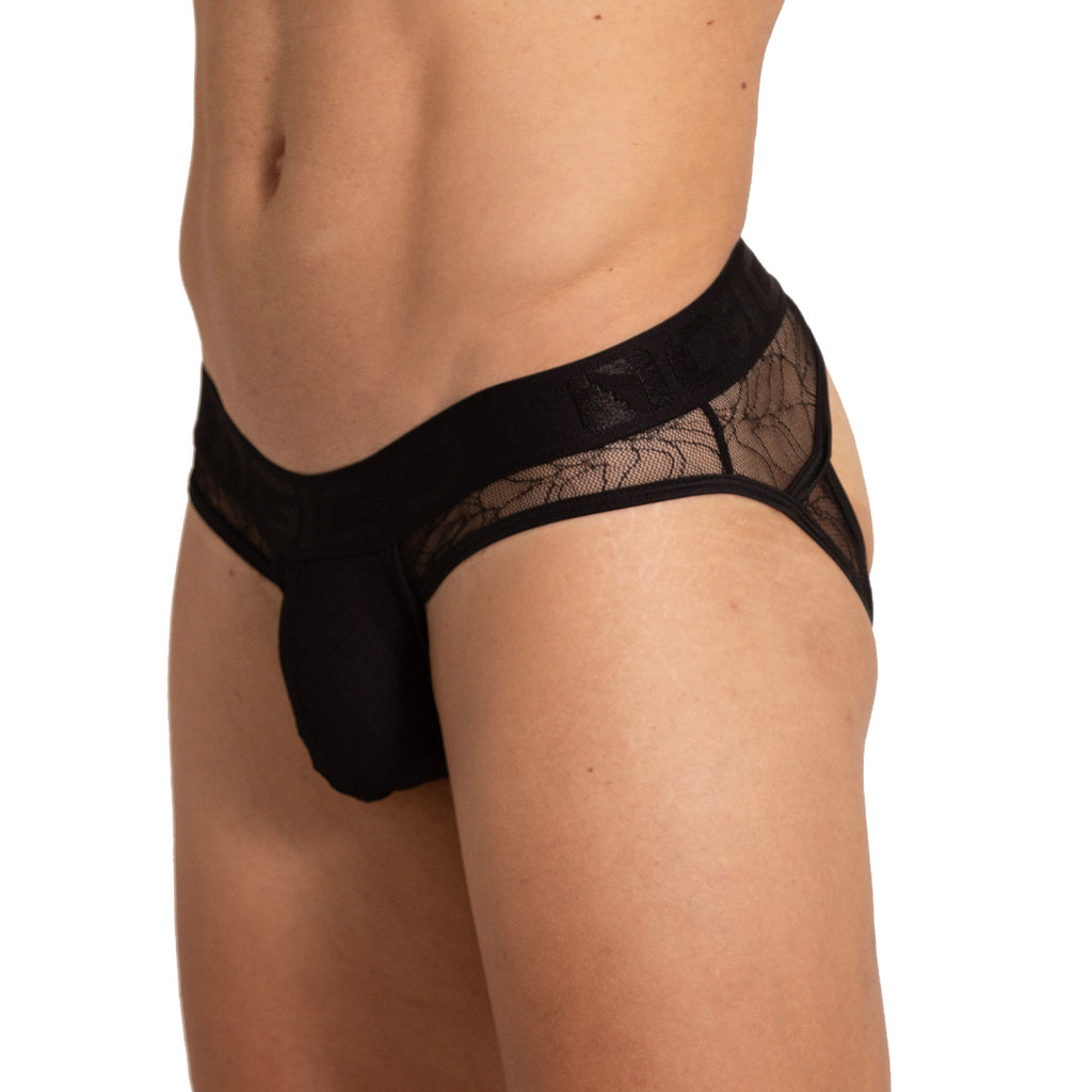 AMAZONIA BRIEF JOCK - Men's black underwear, sexy jockstrap for men